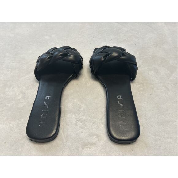 Unisa Synthia Ankle Strap Womens Black Flat Dress Sandals Flip Flops Size 8.5M - Picture 6 of 8